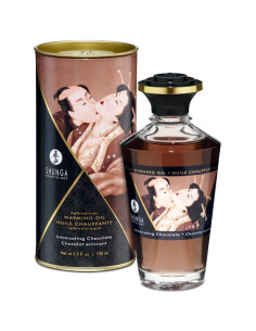 SHUNGA - masažinis aliejus su šilumos efektu, INTENSE šokolado skoniu, 100 ml