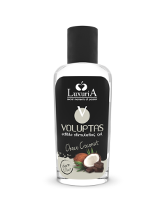 INTIMATELINE LUXURIA - VOLUPTAS VALGOMASIS MASAŽINIS GELIS ŠILDANTIS POVEIKIS - KOKOSŲ IR GRIETINĖLĖS 100 ML