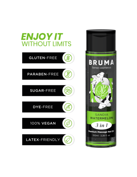 BRUMA - PREMIUM MASSAGE HOT OIL WATERMELON 3 IN 1 - 100 ML