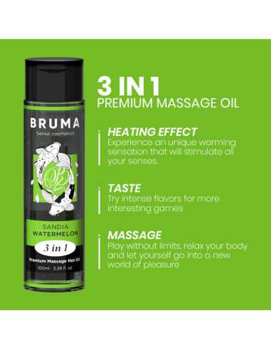 BRUMA - PREMIUM MASSAGE HOT OIL WATERMELON 3 IN 1 - 100 ML