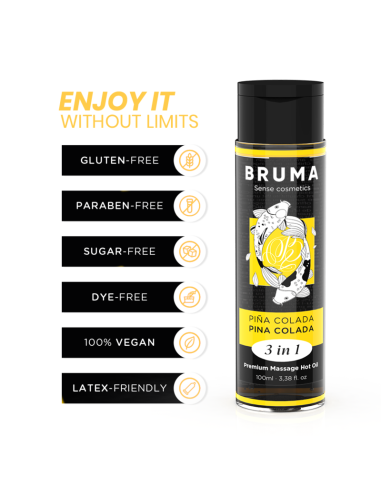BRUMA - PREMIUM MASSAGE HOT OIL PINA COLADA 3 IN 1 - 100 ML
