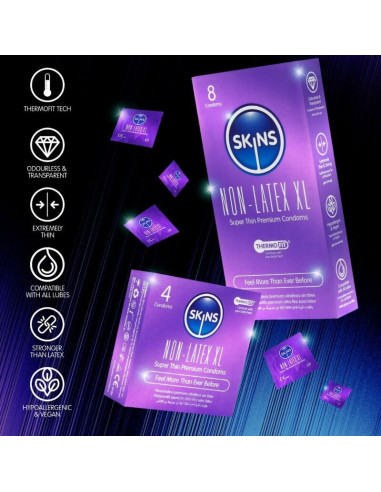 SKINS - LATEX-FREE CONDOMS XL PACK OF 4