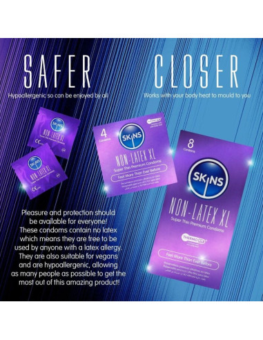 SKINS - LATEX-FREE CONDOMS XL PACK OF 4