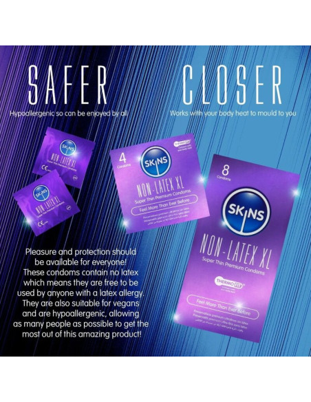 SKINS - LATEX-FREE CONDOMS XL PACK OF 4