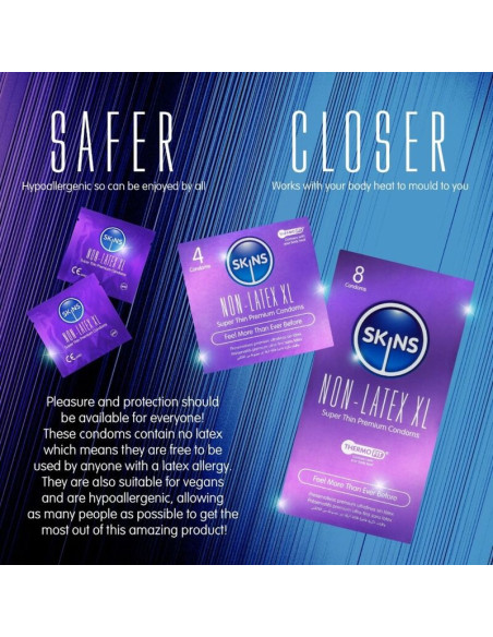 SKINS - LATEX-FREE CONDOMS XL PACK OF 4