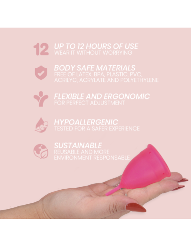 INTIMICHIC - MENSTRUAL CUP MEDICAL GRADE SILICONE - SIZE S