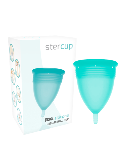STERCUP - FDA patvirtinta silikoninė menstruacinė taurelė su akvamarino spalva - L dydis