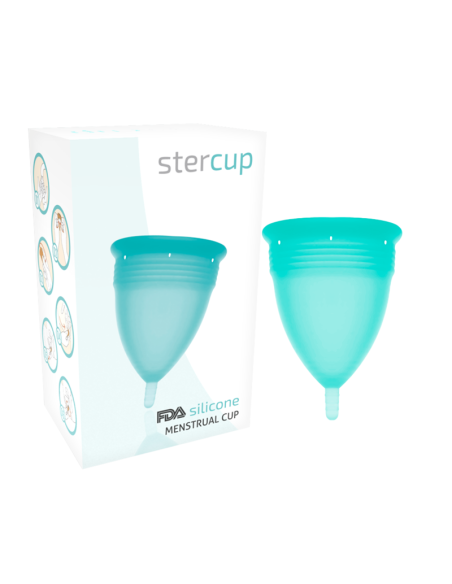 STERCUP - FDA patvirtinta silikoninė menstruacinė taurelė su akvamarino spalva - S dydis