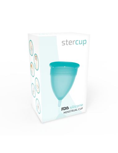STERCUP - FDA patvirtinta silikoninė menstruacinė taurelė su akvamarino spalva - S dydis