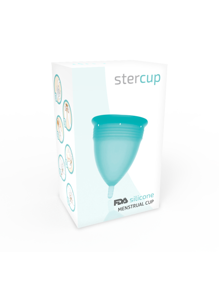 STERCUP - FDA patvirtinta silikoninė menstruacinė taurelė su akvamarino spalva - S dydis