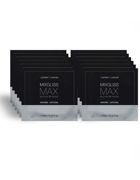 MIXGLISS - MAX analinio plėtiklio lubrikanto pakuotė, 12 vienetų, 4 ml