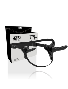 FETISH SUBMISSIVE HARNESS - JUODAS SILIKONINIS REALISTINIS 16 CM 2