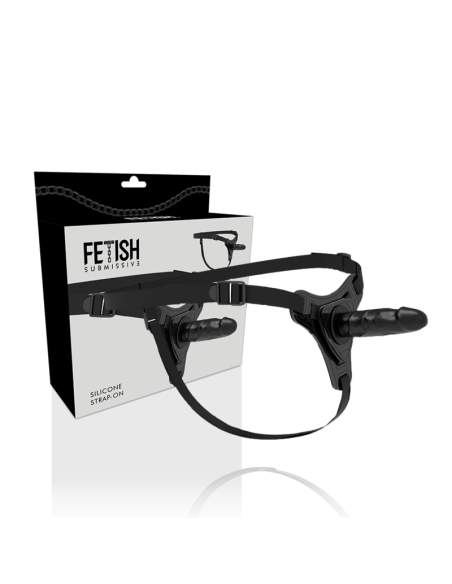 FETISH SUBMISSIVE HARNESS - REALISTIC BLACK SILICONE 15 CM