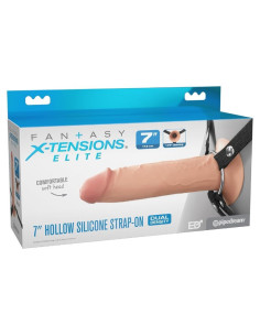 FANTASY X-TENSIONS ELITE - 17.8 CM HOLLOW SILICONE STRAP-ON