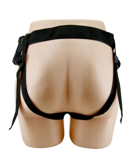 PRETTY LOVE - MARION HARNESS UNIVERSALŪS KENAITĖLIAI SU VIBRUOJAMU DILDO 19 CM RUDOS SPALVOS