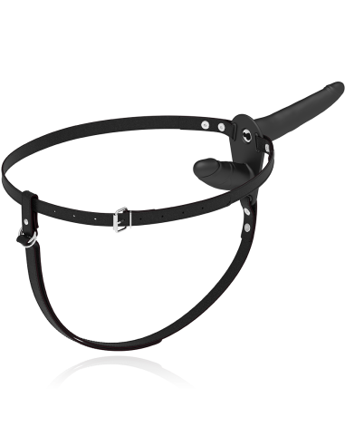FETISH SUBMISSIVE HARNESS - DVIGUBO ĮSKVERBIMO JUODAS VIBRATORIUS