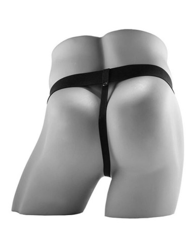 FETISH FANTASY SERIES - REALISTIC VIBRATING HOLLOW STRAP ON WITH BALLS 17.8 CM