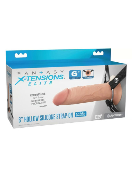 FANTASY X-TENSIONS ELITE - 15.2 CM HOLLOW SILICONE STRAP-ON