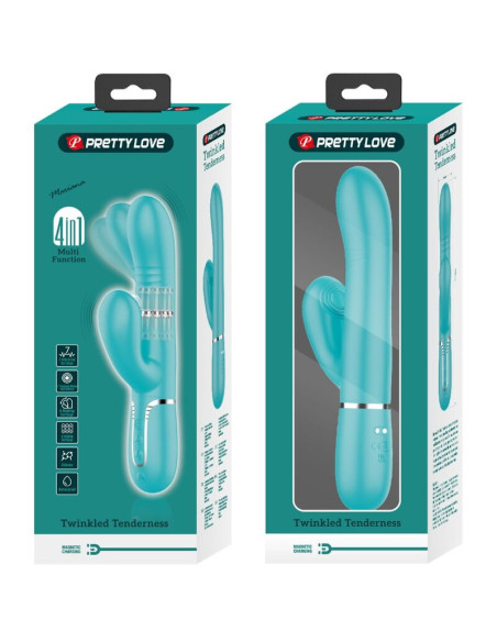 PRETTY LOVE - DAUGIAFUNKCINIS G-SPOT VIBRATORIUS ŽALIAS GYVŪNŲ SKONIO