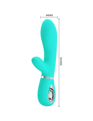 PRETTY LOVE - THOMAS DAUGIAFUNKCINIS G-SPOT VIBRATORIUS ŽALIAS AQUA ŽALIAS