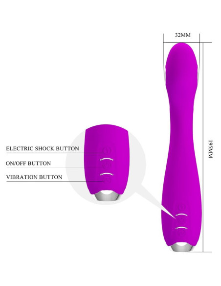 PRETTY LOVE - HECTOR ELECTROSHOCK VIBRACTOR NEMOKAMA PROGRAMĖLĖ VIOLET