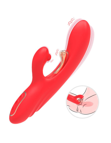 ARMONY - G-SPOT AND CLITORIS STIMULATOR VIBRATOR WITH OSCILLATING TONGUE RED