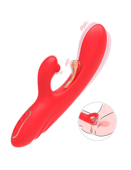 ARMONY - G-SPOT AND CLITORIS STIMULATOR VIBRATOR WITH OSCILLATING TONGUE RED