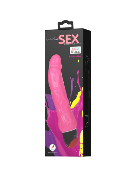 BAILE - SPALVINGAS, REALISTIŠKAS SEKSO VIBRATORIUS ROŽINIS 24 CM