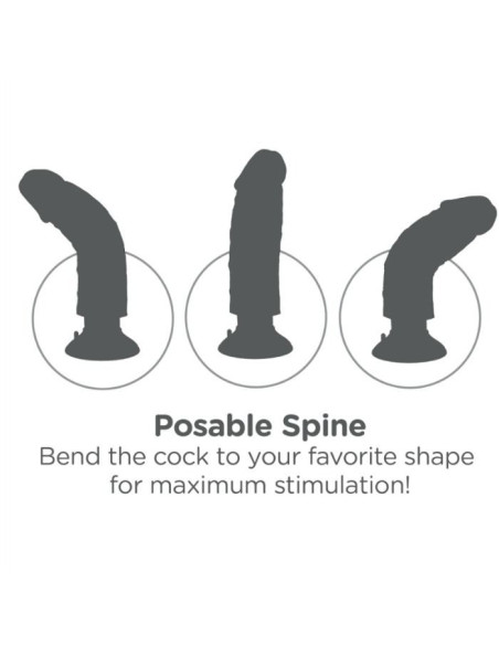 KING COCK - 23 CM VIBRATING COCK WITH BALLS FLESH