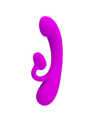 PRETTY LOVE - NUOŠIRDUS SILIKONINIS KLITORINIS VIBRATORIUS IR ČIULPTUVAS VIOLETINIS