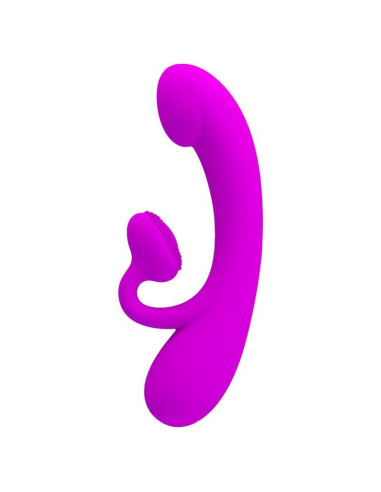 PRETTY LOVE - NUOŠIRDUS SILIKONINIS KLITORINIS VIBRATORIUS IR ČIULPTUVAS VIOLETINIS