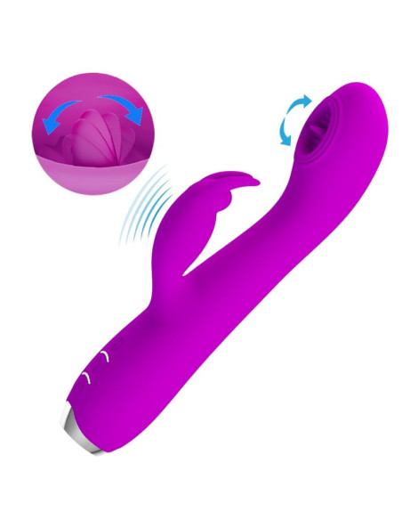 PRETTY LOVE - RACHEL RECHARGEABLE VIBRATOR WITH PURPLE SUCTION CUP