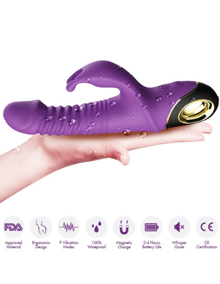 ARMONY - ZING DILDO VIBRATORIUS TRIUŠIO FORMOS VIOLETINIS