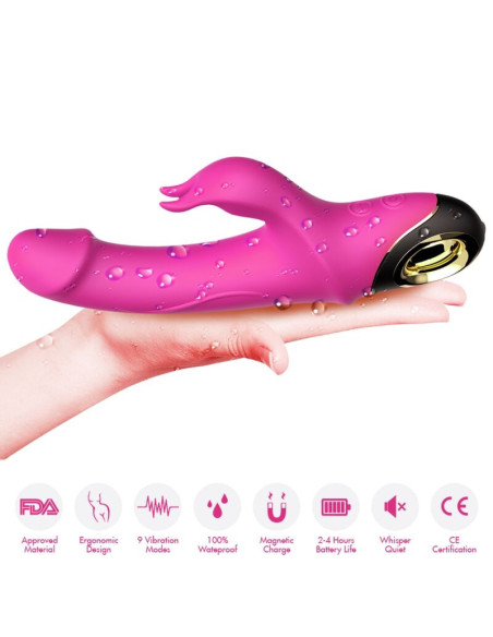 ARMONY - METEROR DILDO VIBRATOR RABBIT ROTATOR FUCHSIA