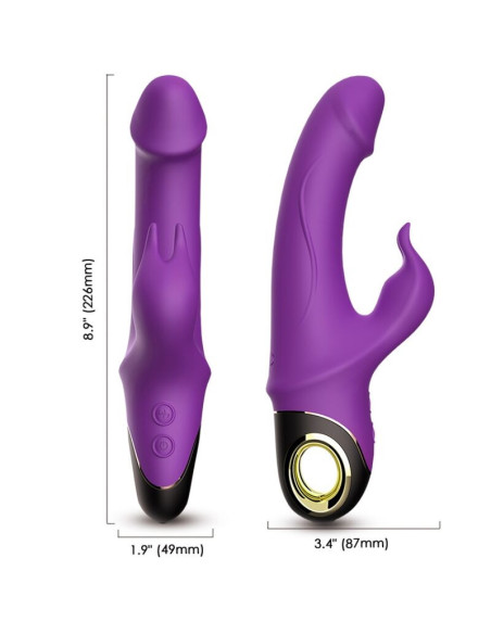ARMONY - METEROR DILDO VIBRUOJAMAS TRIUŠIO FORMOS VIOLETINIS