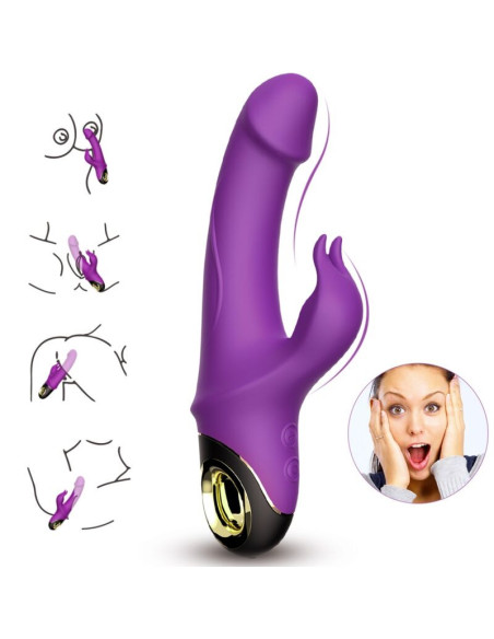 ARMONY - METEROR DILDO VIBRUOJAMAS TRIUŠIO FORMOS VIOLETINIS