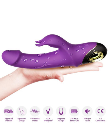 ARMONY - METEROR DILDO VIBRUOJAMAS TRIUŠIO FORMOS VIOLETINIS