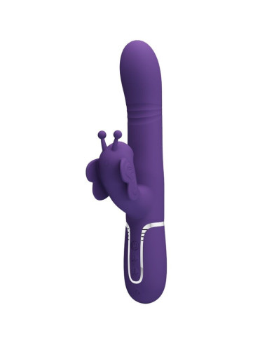 PRETTY LOVE - DAUGIAFUNKCINIS SU KLITORIAUS MASAŽUOKLIU 4 IN 1 DRUGELIS VIOLETINIS