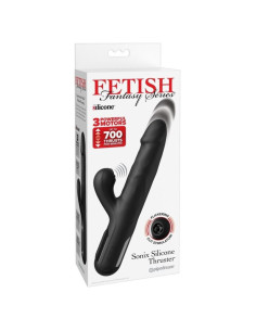 FETISH FANTASY SERIES - SONIX SILICONE THRUSTER RABBIT VIBRATOR BLACK