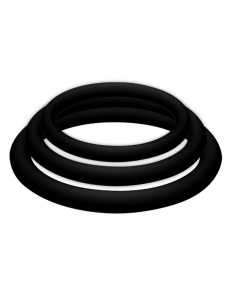 JOYDIVISION POTENZDUO - PLUS 3 BLACK RINGS SET - S, M, L