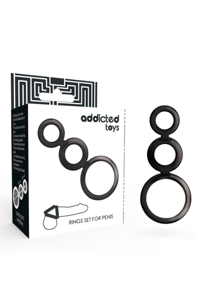 ADDICTED TOYS - RINGS SET FOR PENIS - SMOKED