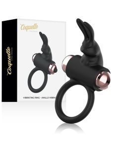 COQUETTE CHIC DESIRE - PENIES ŽIEDAS SU VIBRUOTU, JUODAS-AUKSINIS
