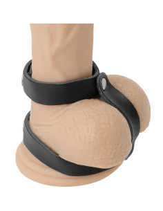 DARKNESS - LEATHER ADJUSTABLE PENIS AND TESTICLE RING 2
