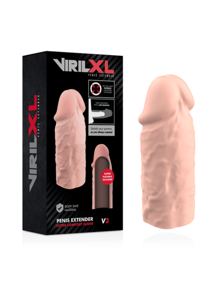 VIRILXL - skysto silikono V3 natūralus varpos ilgintuvas
