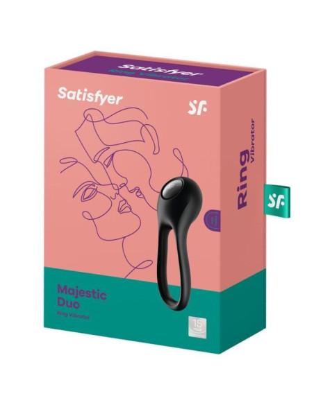 SATISFYER - MAJESTIC DUO ŽIEDINIS VIBRATORIUS JUODAS