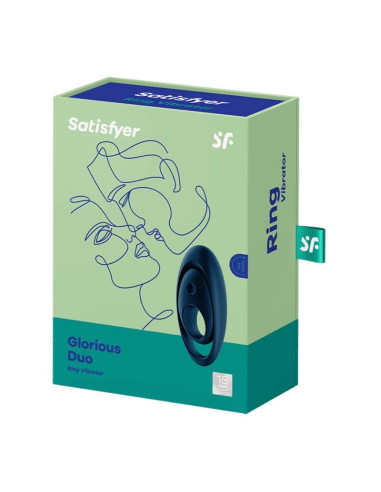SATISFYER - GLORIOUS DVI ŽIEDINIS VIBRATORIUS MĖLYNAS