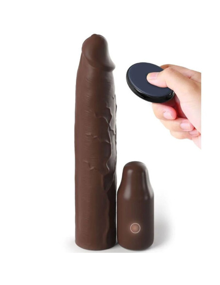 FANTASY X- TENSIONS - PIPEDREAMS SLEEVE 22,86 CM 7,62 CM PLUG REMOTE BROWN