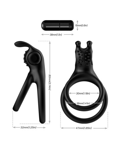 ARMONY - TRAVELER DOUBLE VIBRATOR RING FOR COUPLES RABBIT BLACK