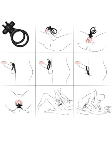 ARMONY - TRAVELER DOUBLE VIBRATOR RING FOR COUPLES RABBIT BLACK
