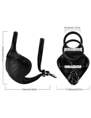 ARMONY - MANTA kapšelio vibratorius su nuotolinio valdymo pultu, juodas